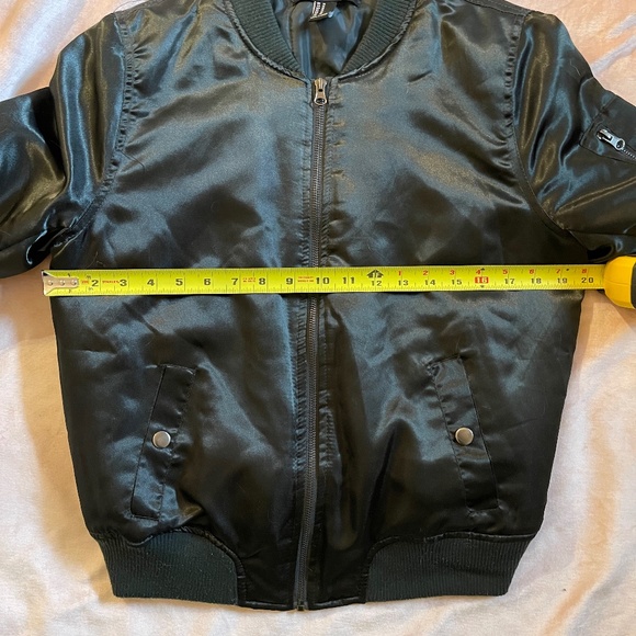 Forever 21 Black Bomber Jacket-Sleek Satin - Picture 8 of 11
